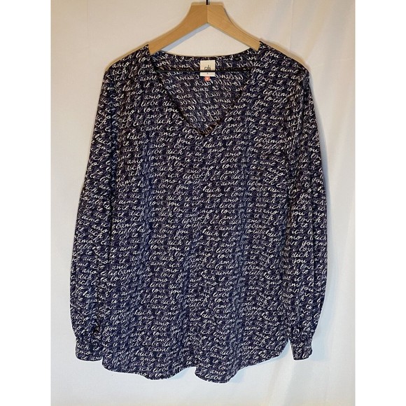 Cabi Tops - Cabi I Love You All Over Print Blouse Size L